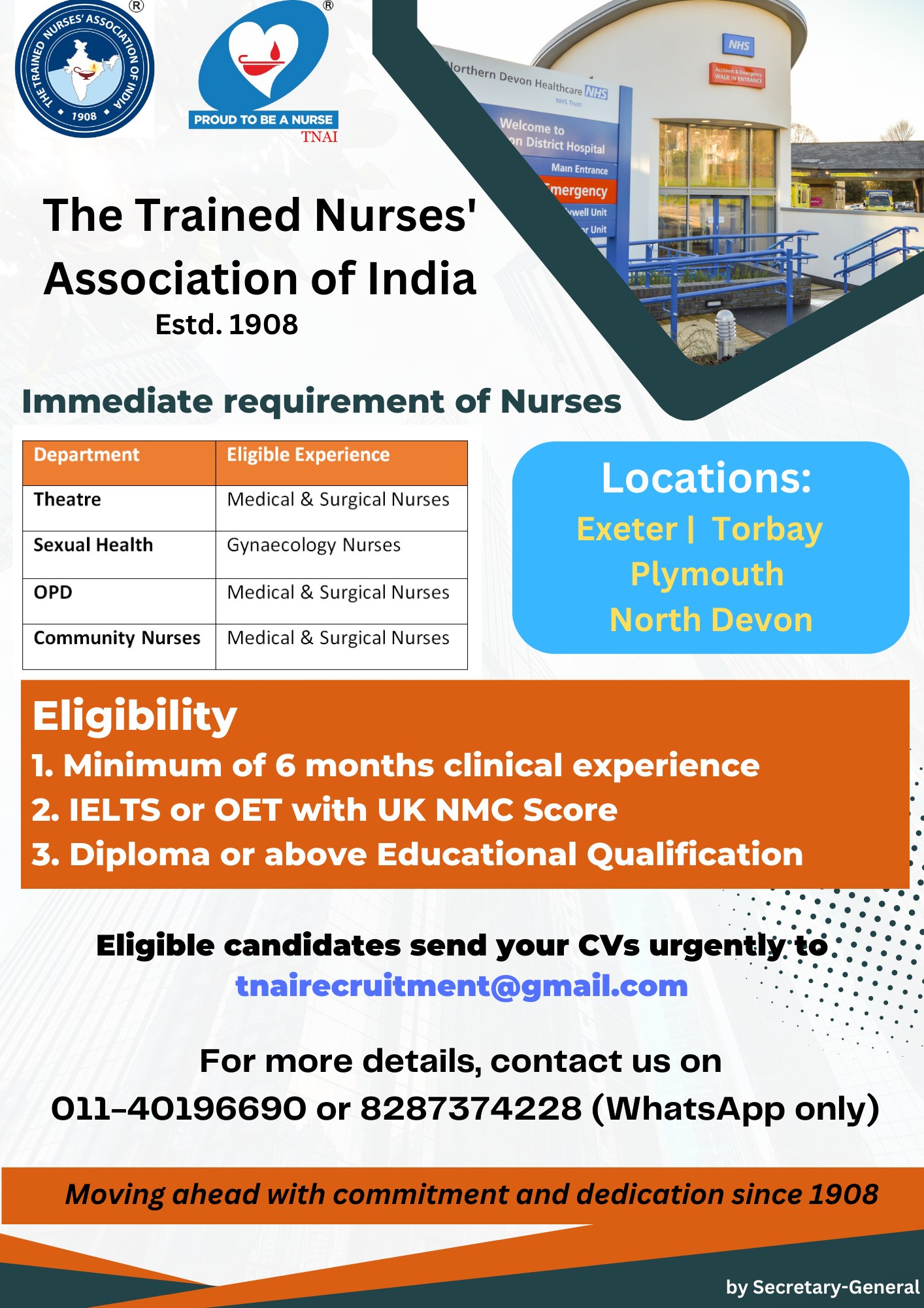 Upcoming Recruitments To NHS Trust United Kingdom TNAI S Overseas