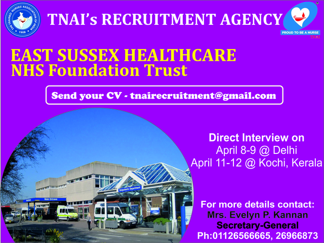 TNAI’s Nurses Recruitment to East Sussex Healthcare NHS Foundation trust, UK