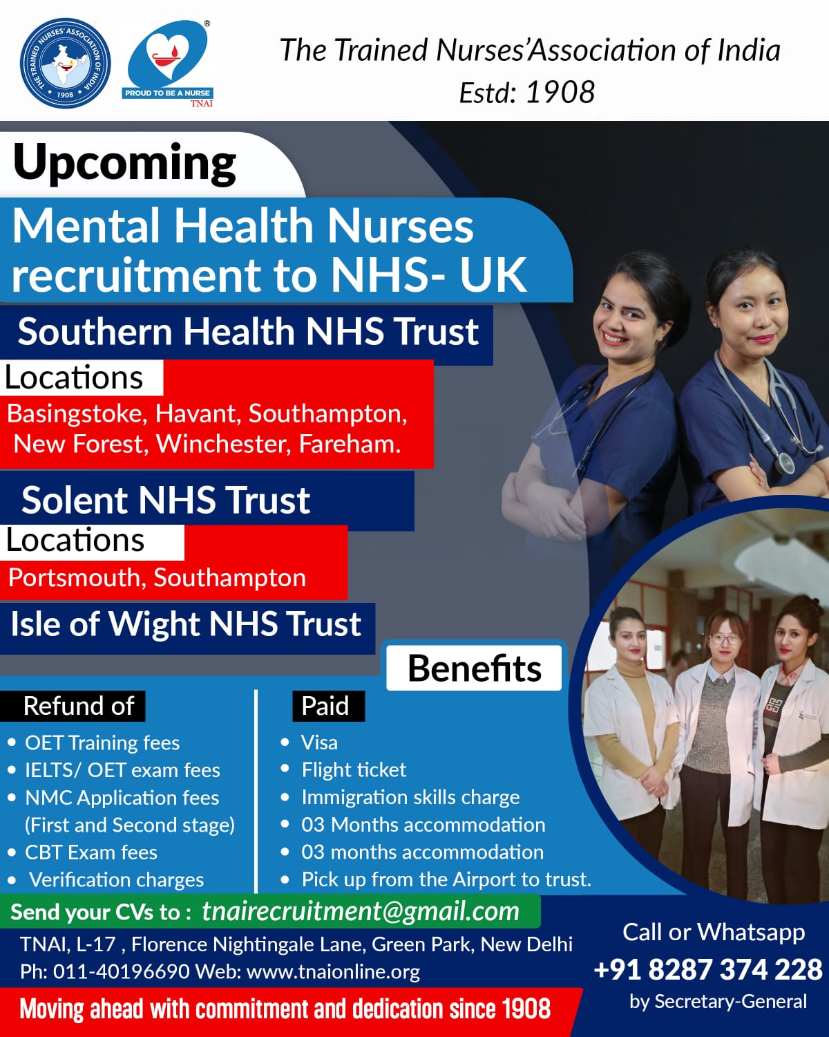 Mental Health Nurses Recruitments to NHS Trust- United Kingdom